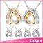 Easam fashionable eternal love double heart crytsal gold jewelry                        
                                                Quality Choice