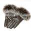 Haining Genuine Sheep Leather Winter Gloves With Fox Fur Cuffs