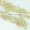 Seasofbeauty fancy design gold flower lace applique trim S10898