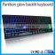 Three colors backlit usb wired partition flash office/net bar keyboard