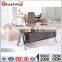 'metal leg table with CPU holder and front modesty panel