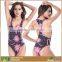 Fashion Women Beach Pattern Printed Spandex Nylon Tankinis Swimsuit