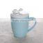 400ml 14oz New Ceramic coffee mug with lid tea cup with cover colored hot sale