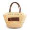 Colorful fashion handmade woven straw beach bag