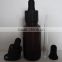 30ml matte black glass e cig liquid dropper bottle with paper cardboard tube package