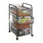 4 Tier Metal Mesh Rolling Cart Utility Cart Kitchen Storage Cart on Wheels