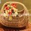 handmade white wicker flower basket wedding flower basket with plastic liner