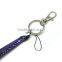 Purple Promotion Gift PU Leather Key Chain with Crystal Gem, Swivel Snap Hooks, Key ring accembly, Acrylic Gem Key chain