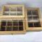 custom luxury finish bamboo/wooden tea box with 8 compartments