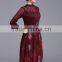 Girls fency lace plicated dress splicing flower print dress