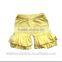 Summer Beach Hot Clothing High Quality Baby Double Ruffles Shorts Cotton Plain Pear Yellow Short Pants