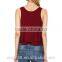 fashion ladies custom ruffle crop top plain