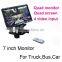 4 Camera 7 inch Car Digital LCD Stand Alone Quad Display Monitor