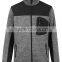 grey melange coarse knitted fleece mens winter jacket outwear