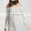 Latested Design Contemporary Striped Ladies Dress Loose Fit