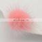 Cute small round mink fur ball hair accessory for kids girl decoration