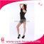 Women Bathing Suit Black Elastic With Half Transperant Sexy Bodysuit