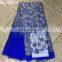 2017 Royal blue lace with stones embroideried flowers beaded lace fabric new fashion bridal lace