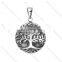 Cheap China Factory Stainless Steel Tree of Life Round Pendants Charms Jewelry Gifts