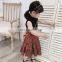 Girls suit vest bottoming shirt plus polka dot skirt two-piece 20 summer new children's wear on behalf of