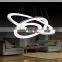 Simple modern 2circles round chandelier led dining room office lights