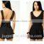 Wholesale Sexy Backless Double Strap Black Chiffon Playsuit for Women And Lady OEM