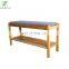 Hot product natural style shoe rack bench bamboo with cushion seat luggage storage rack