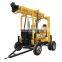 200 m 300m 325m depth trailer mounted hydraulic diesel 4 wheels trailer mounted mining water well dth drilling rig