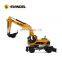Wheeled excavator JYL6085 small 8ton 0.32cbm tire excavator cheap price