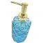 New Design Wholesale Home Decorative Bathroom Normal Size Spray Blue Glass Jars And Bottles 350ML Jar With Gold Pump Lid