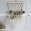Above Bed Macrame Shelf Hanging Book Magazine Net Pocket Rack For Boho Decoration Ornament
