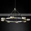 Modern Simple Indoor Metal Linear Round Industrial Chandeliers Living Room Hotel Ceiling Home Decor Lighting Hang Lamps