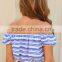 Top Selling Products 2015 Striped Sexy Shoulder Ultra Short Vest Online Shopping
