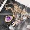 Dreamlike style women jewelry amethyst wedding gold necklace designs