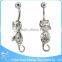 China supplier peridot belly button ring stainless steel jump frog body piercing jewelry