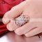 Newest Design sterling silver ring with micro pave setting and real silver rings and white diamonds silver ring