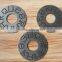 Anti-silver Color Round Shape with empty letter Sew-on badges --- M1717