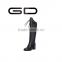 GD hot sale fashionable pure color suede leather lace rivet tall boots for girls