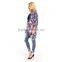 Floral Print Batwing Sleeve Cardigan Fashion Blouse Designs 2015