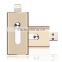 Golden color 3 in 1 high speed OTG USB flash drive for iphone IOS and android