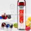 700ml single wall fruit infuser water bottle with filter,tritan bottle