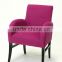 Modern Arc Armrest design Rose red Removable Velvet slipcover fabric Hotel chair/Dining Chair/Restaurant Chair (KY-3060)