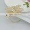 fashionable golden leaves shape crystal napkin rings
