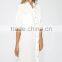 Over size fit solid white color half sleeve botton up womens shirt dress