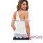 2016 White Scalloped custom blank Lace Tank halter crop top women