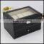 Spot wholesale PU leather transparent skylight double layer drawer 20 watches show sales of storage boes custom