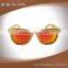 Bamboo Frame Eyewear Box Sunglasses With Mirror Lenses