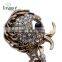 Christmas Present Gun Black and Golden Duck Alloy and Rhinestone Brooch Jewelry for Women and Men