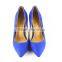 OLZ3 Wholesale Blue Suede Pointed Toe High Heel Rubber Sole Women Dress Pump Shoes