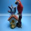 Low price Resin animal miniature Red parrot crafts